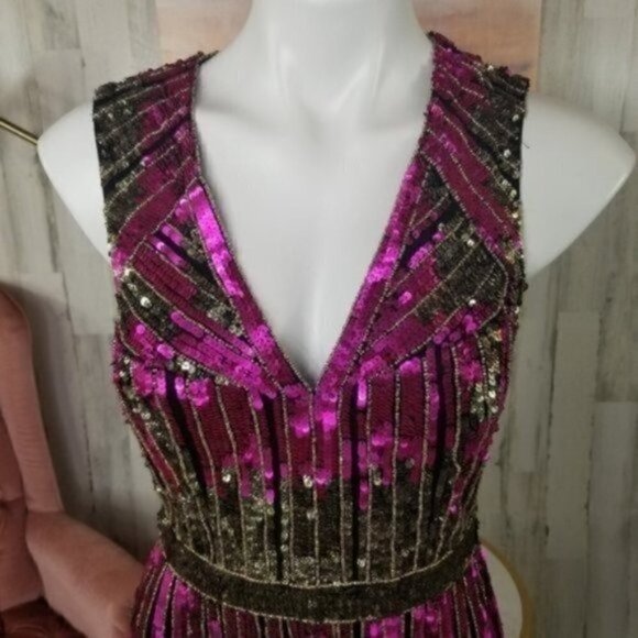 Aidan Mattox Heavily Sequin Beaded Party Dress - Picture 9 of 16
